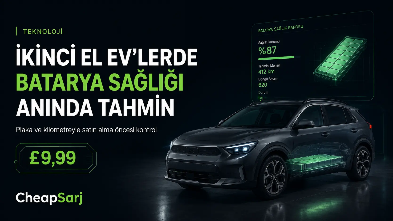 İkinci El EV'lerde Plaka ve Kilometreyle Anlık Batarya Sağlığı Tahmini