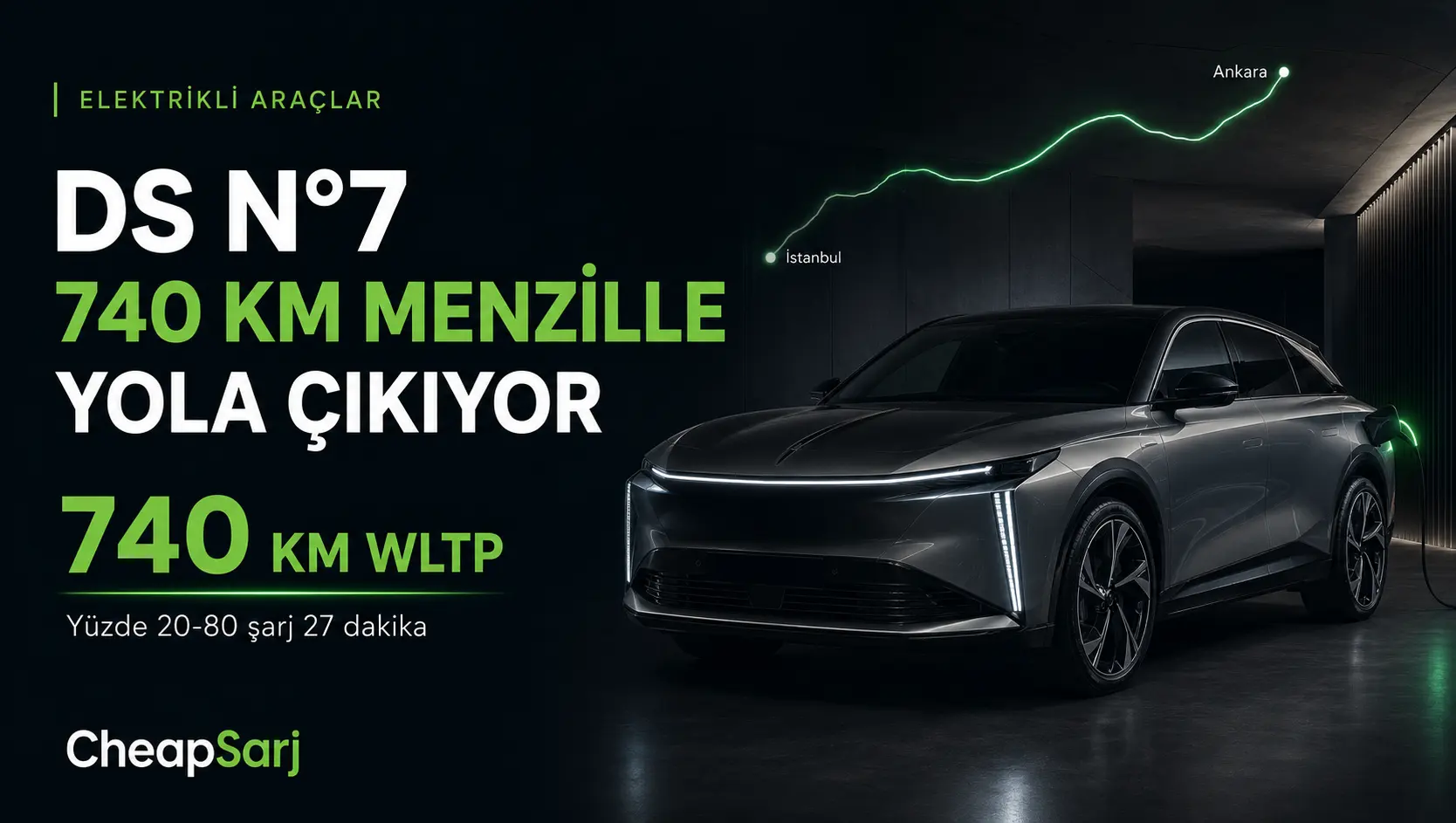 DS N°7 Sahneye Çıktı: 740 Kilometre Menzil ve 27 Dakikalık Hızlı Şarj