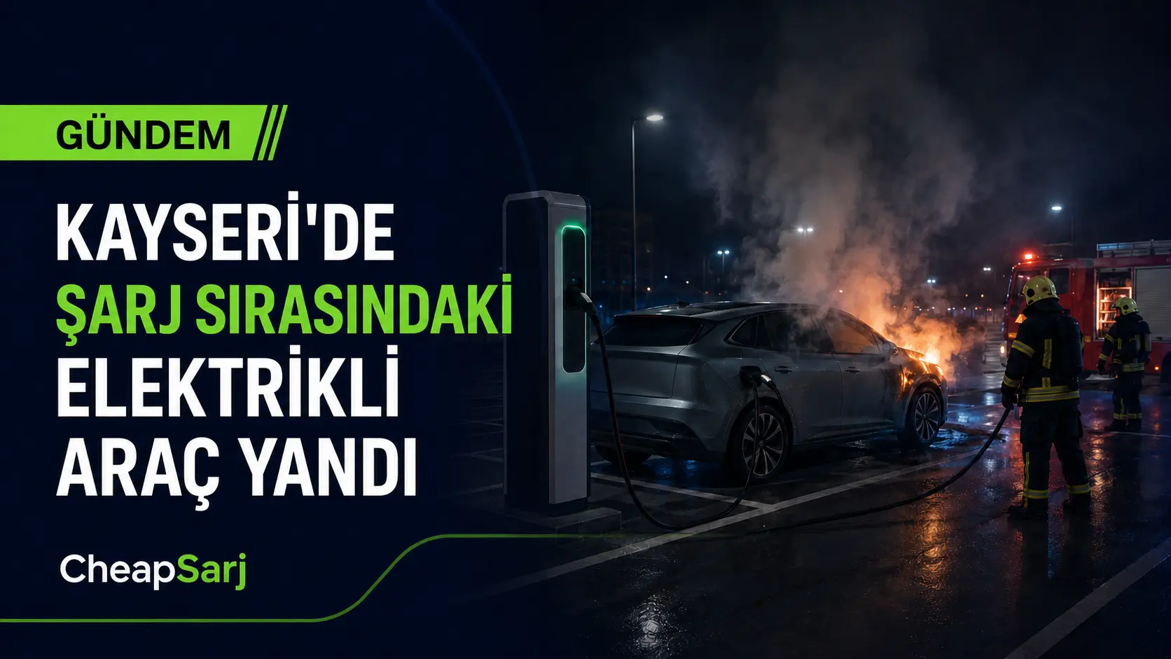 Kayseri’de Şarj Sırasındaki Elektrikli Araçta Yangın Çıktı