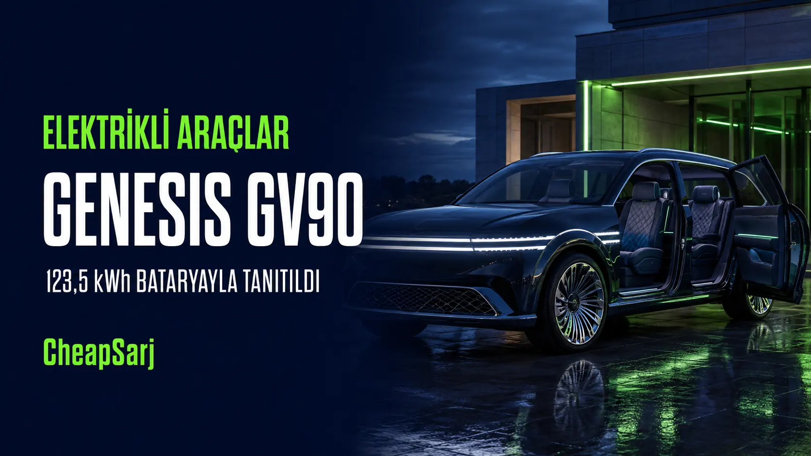 Genesis GV90, 123,5 kWh Batarya ve 657 Beygirle Tanıtıldı