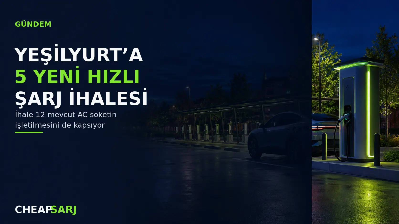 Yeşilyurt’ta Beş Yeni Hızlı Şarj Noktası İçin İhale