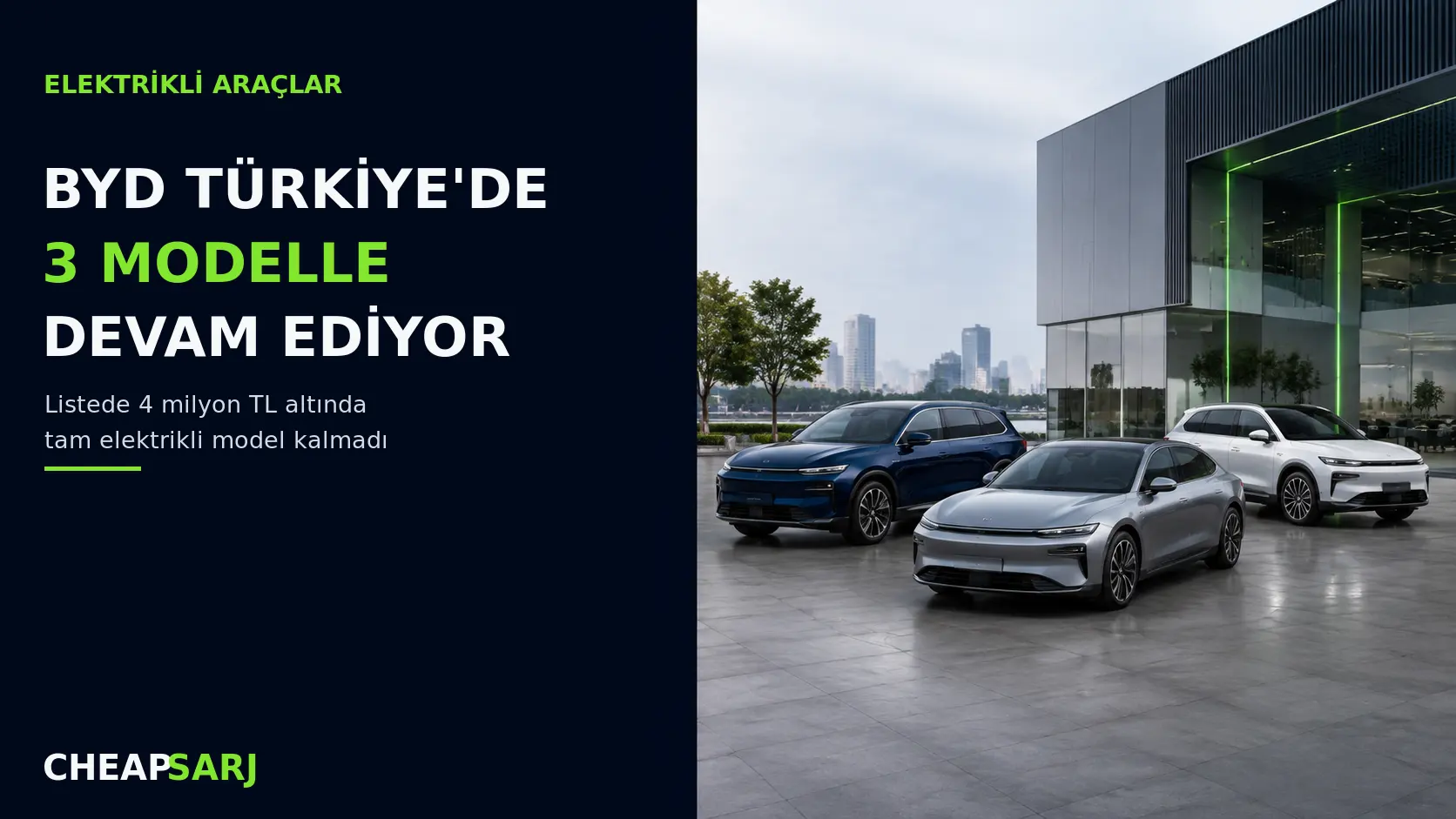 BYD'nin Türkiye'de Üç Modeli Kaldı, Başlangıç Fiyatı 4 Milyon TL'yi Aştı